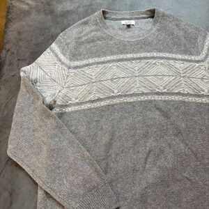 Croft‎ & Barrow Mens Gray Geometric Pattern Crewneck Sweater XXL